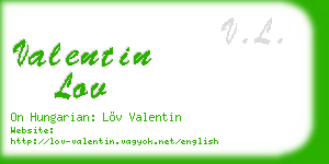 valentin lov business card